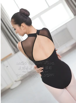 

M-XXL sexy sleeveless Black see-through Dancewear Ballet Leotard girl ballet dance clothes leotard suit adult