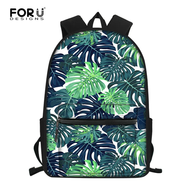 

FORUDESIGNS Tropical Leaves Children Schoolbag tudent School Backpack Bagpack Primary School Book Bags for Teenage Girls Boys