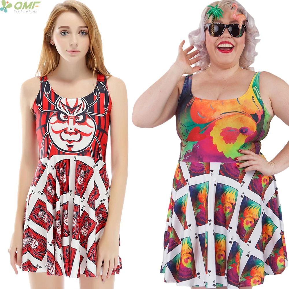 モンスタートランプノベルティハイウエスト女性ベストドレストルコトランプ原宿可逆タンクドレスゾンビドレス2018tank dress