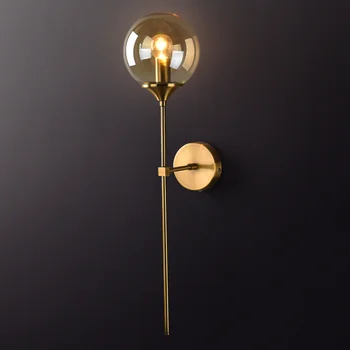 

Modern Glass Wall Lamp Gold Wall Light Fixtures for Home Decor Bedroom Bathroom Mirror Lights Nordic Indoor Luminaire lw57643py