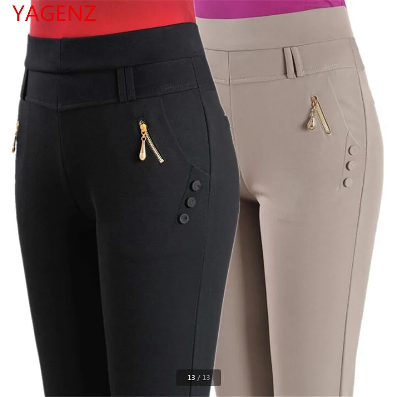 

Plus-size women's clothing 5xl High quality Elastic waist Female pants Broek dames stretch Ladies' high-waisted trousers K3603