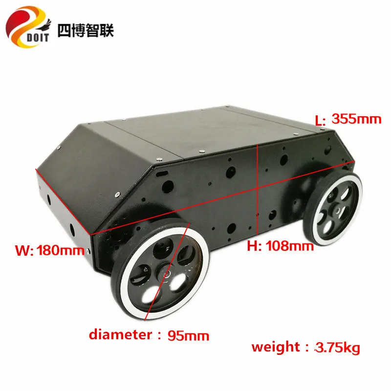 

SZDOIT 9KG Load Full Metal 4WD Tank Car Chassis Kit 95mm Wheel Smart Mobile Robot Platform High Torque Motor DIY For Arduino Toy