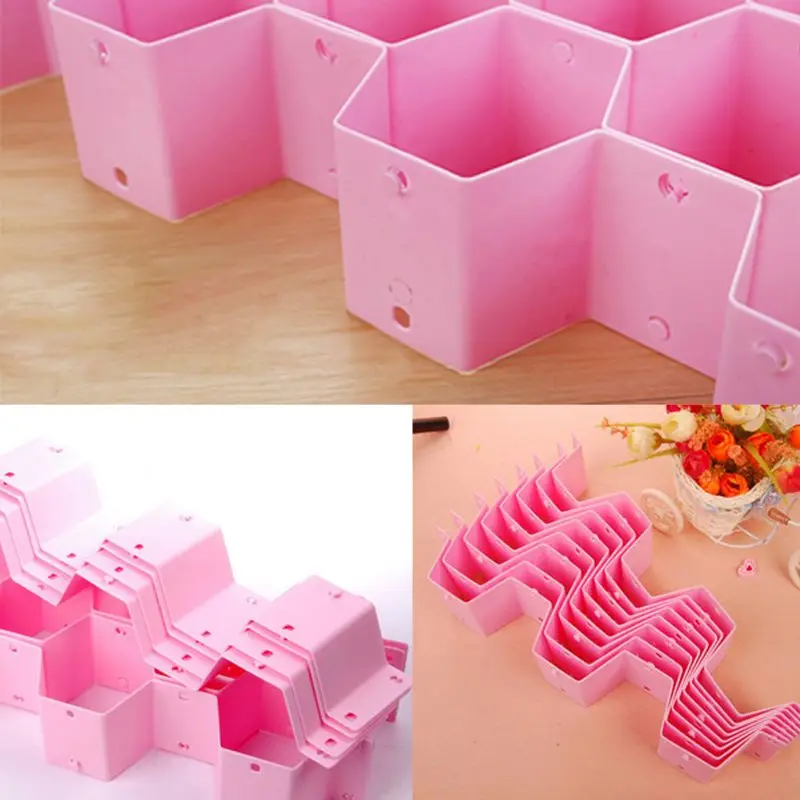 Honeycomb Shape Drawer Organizer 8 Pcs Closet Dividers Plastic Partition For Small Clothing And Cosmetic Clapboard