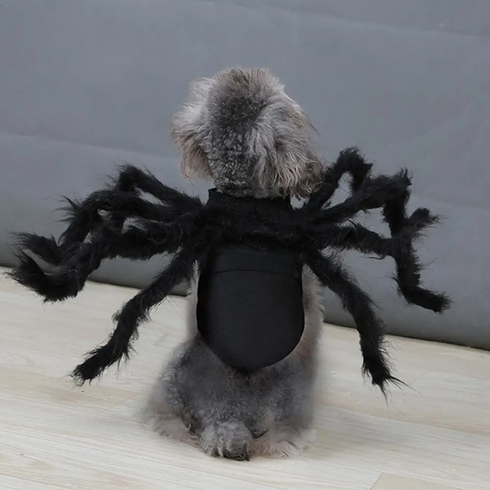 Halloween Spider Cosplay Cat Clothes Puppy Dog Horror Simulation Plush Spiders Dress Up Adjustable Party Performance Costume 20E