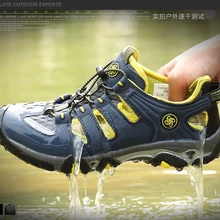Мужские черные треккинговые ботинки, ботинки для скалолазания, сезон весна-лето, горные водные сандалии, спортивные дышащие быстросохнущие кроссовки с сеткой