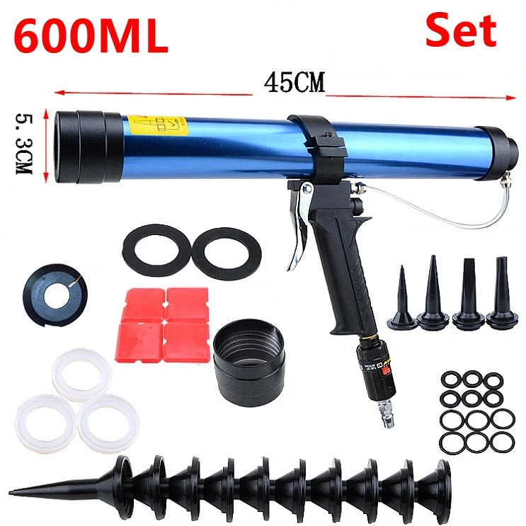 Pneumatic Caulking Gun set 600ml Glass Glue Air Rubber Guns Tool Caulking toolsin Caulking Gun