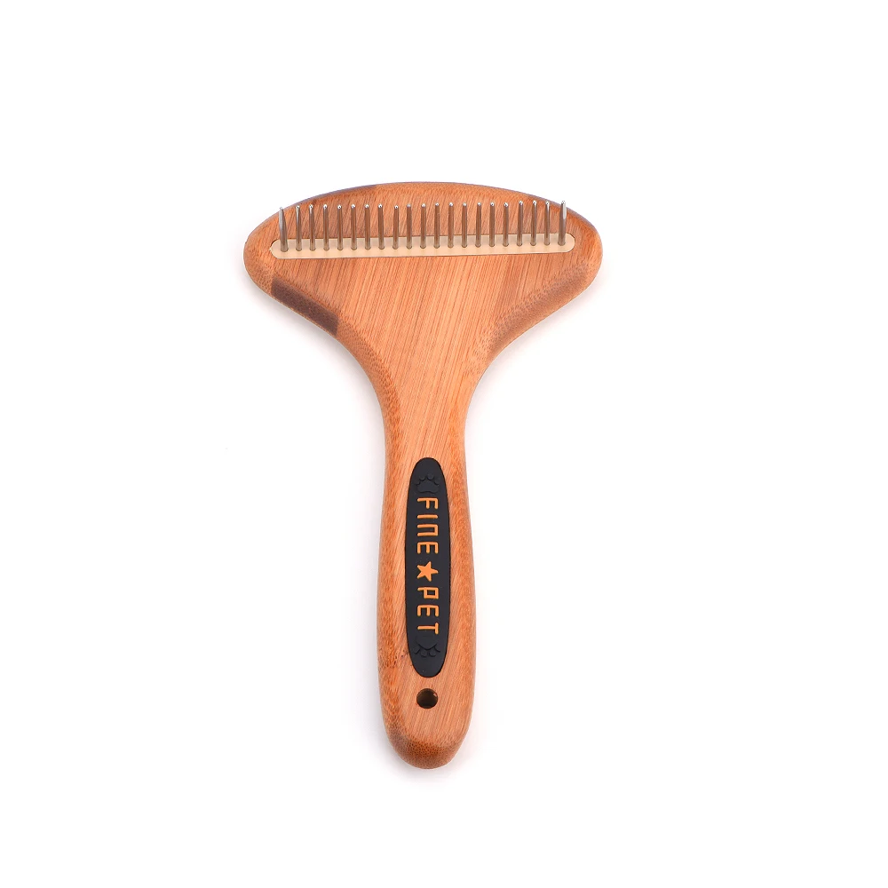 

Pet Grooming Rake - 25mm Long Tooth Undercoat Dog Rake with Rotating Teeth, Steel Brush Comb for Long Hair Pet Dematting Tools
