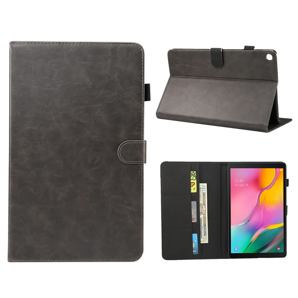 Для Samsung Galaxy Tab A 10,1 T510 T515 чехол для планшета кожаный чехол с узором Crazy Horse Сумка из искусственной кожи с откидной крышкой с отделением для карт и подставкой Tablet Fundas
