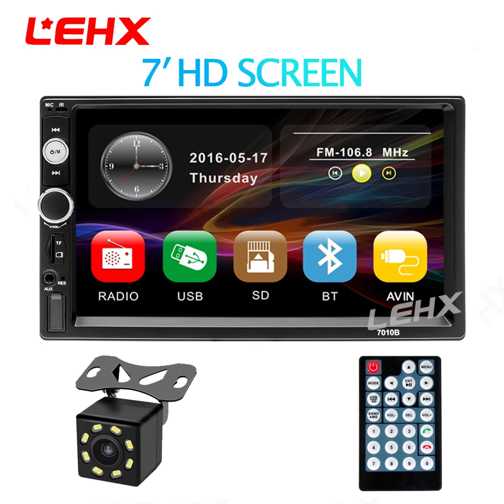 LEHX 2din 7010 автомобильное радио " сенсорный в тире Авто Аудио плеер MP5 плеер авторадио Bluetooth Камера заднего вида дистанционное управление