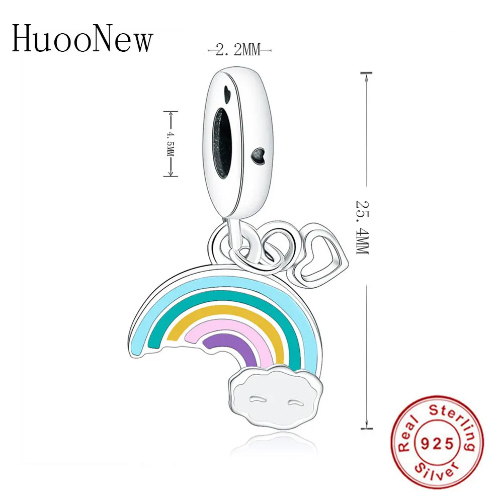 

Color Enamel Rainbow Cloud Pendant Fit Original Pandora Charms Bracelet Dangle 925 Sterling Silver Jewelry Berloque Pulsera Gift