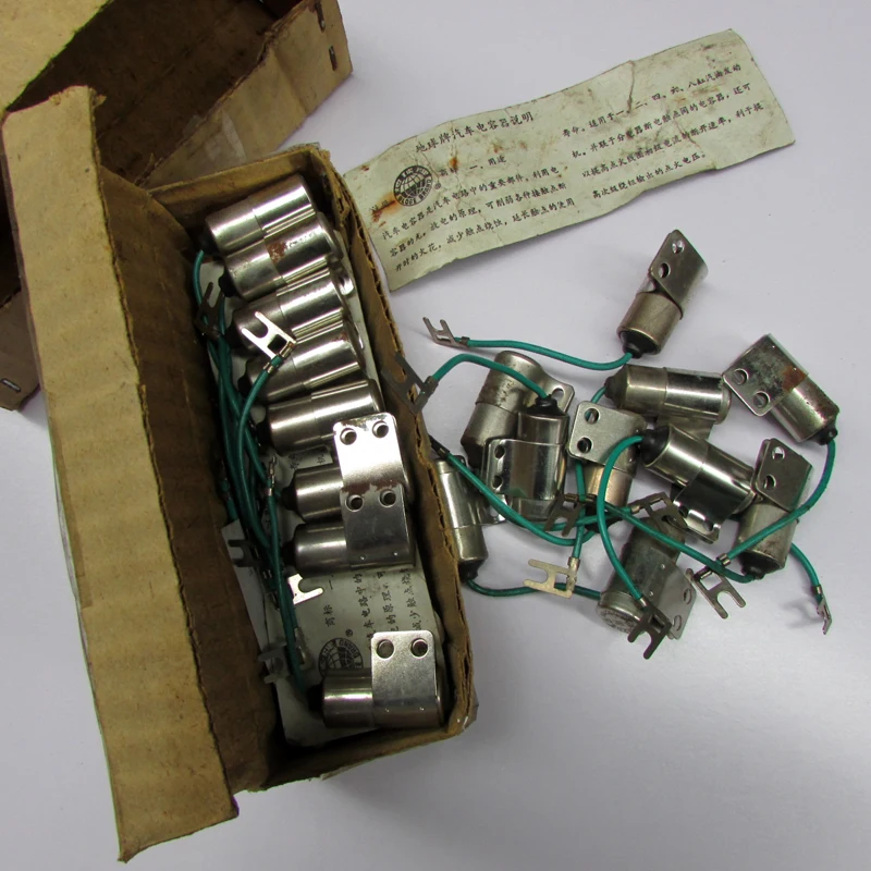 2 Pcs 12V Vintage Hand Crank Generator Capacitor Platinum Coil Ignition