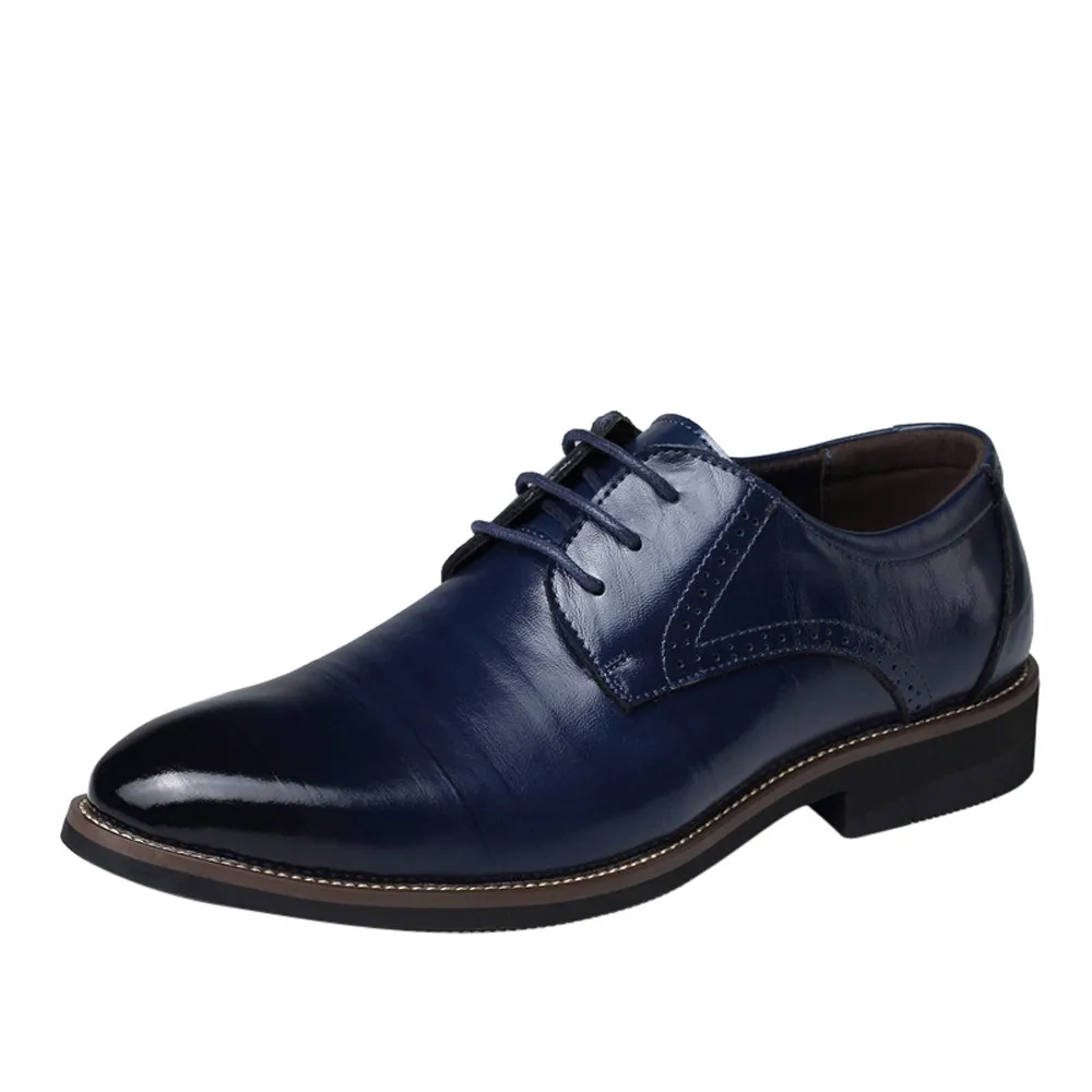 Классические Кожаные мужские деловые туфли черного цвета с острым носком; дышащие классические свадебные туфли; мужская модельная обувь; модная обувь; Размеры 37-48 - Цвет: Темно-серый