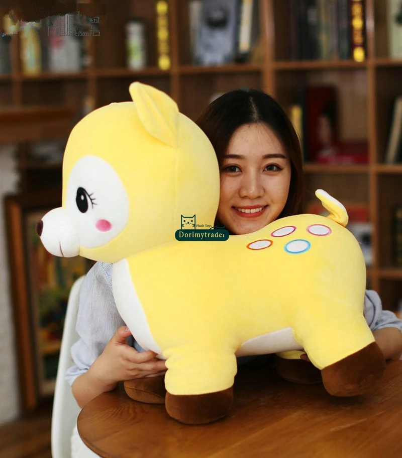 Dorimytrader 60cm New Lovely Giant Soft Animal Sika Deer Plush Toy 24'' Big Stuffed Cartoon Spot Deer Doll Pillow Baby Present DY60183 (7)