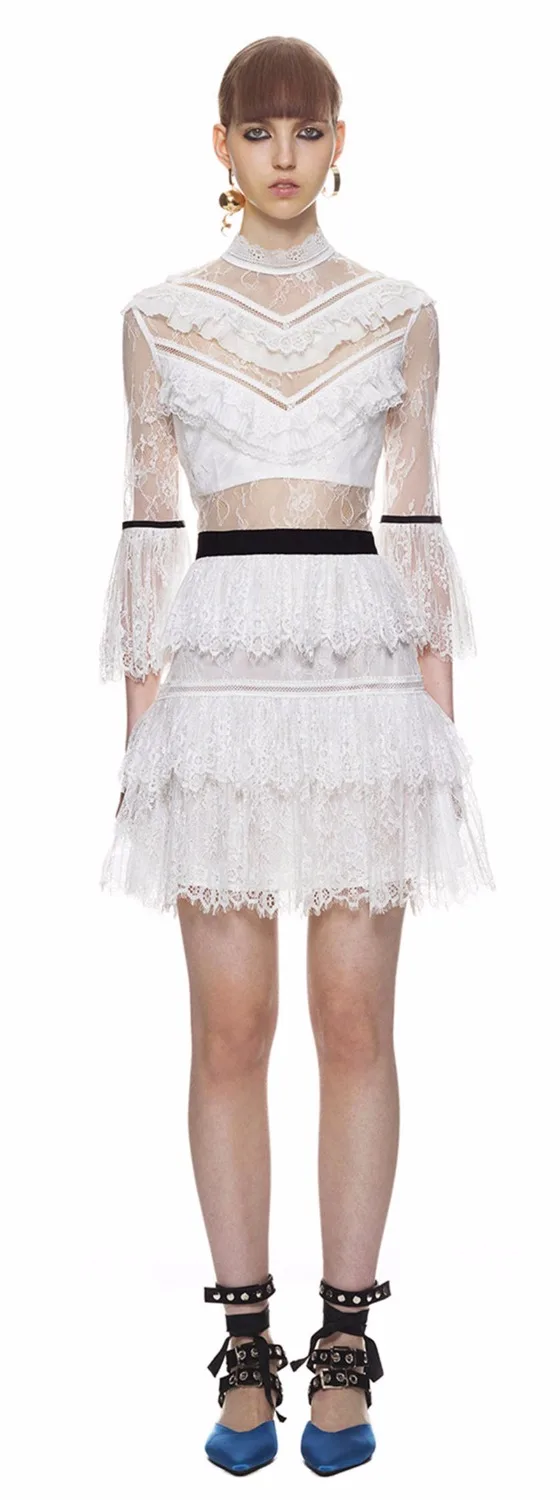 2018 spring sweet lace dress female white mini dresses cute | Женская одежда