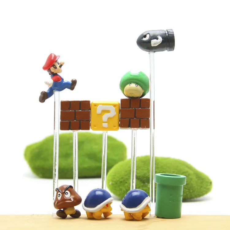 Гриб из Super Mario Bros жаба Мини фигурки Супер Марио Nendoroid ПВХ день рождения украшения игрушки Yoshi вопрос мини блоки игрушка