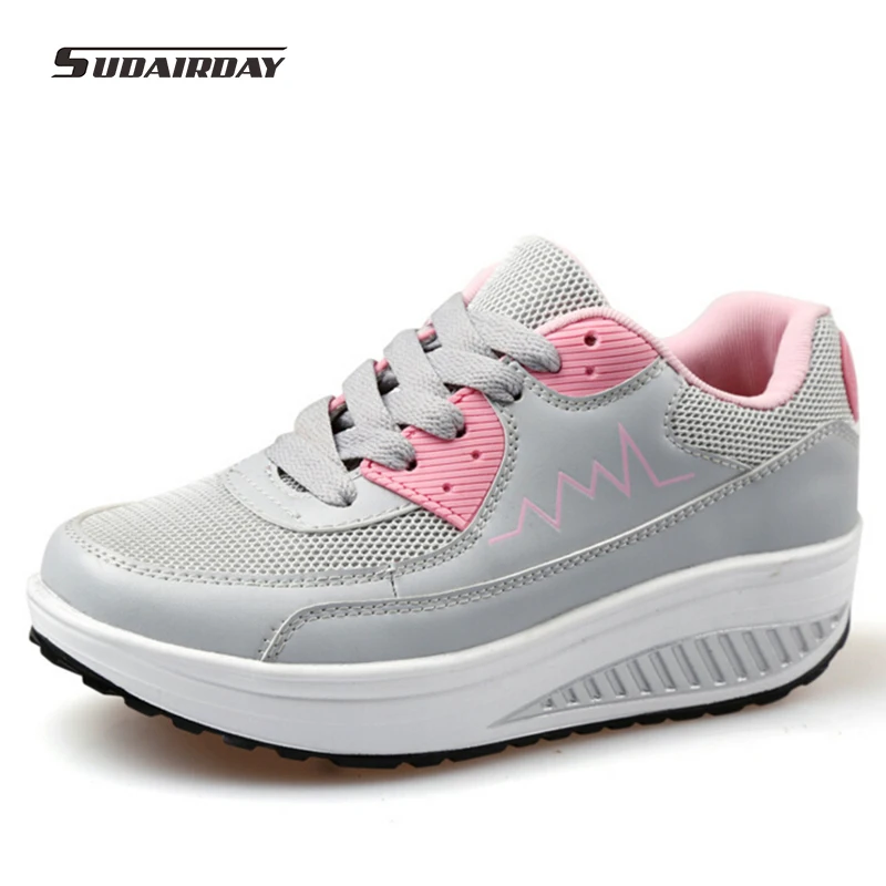 2016 font b Women b font Spring Summer Breathable Flat Platform Casual Shoes Womens Walking Swing
