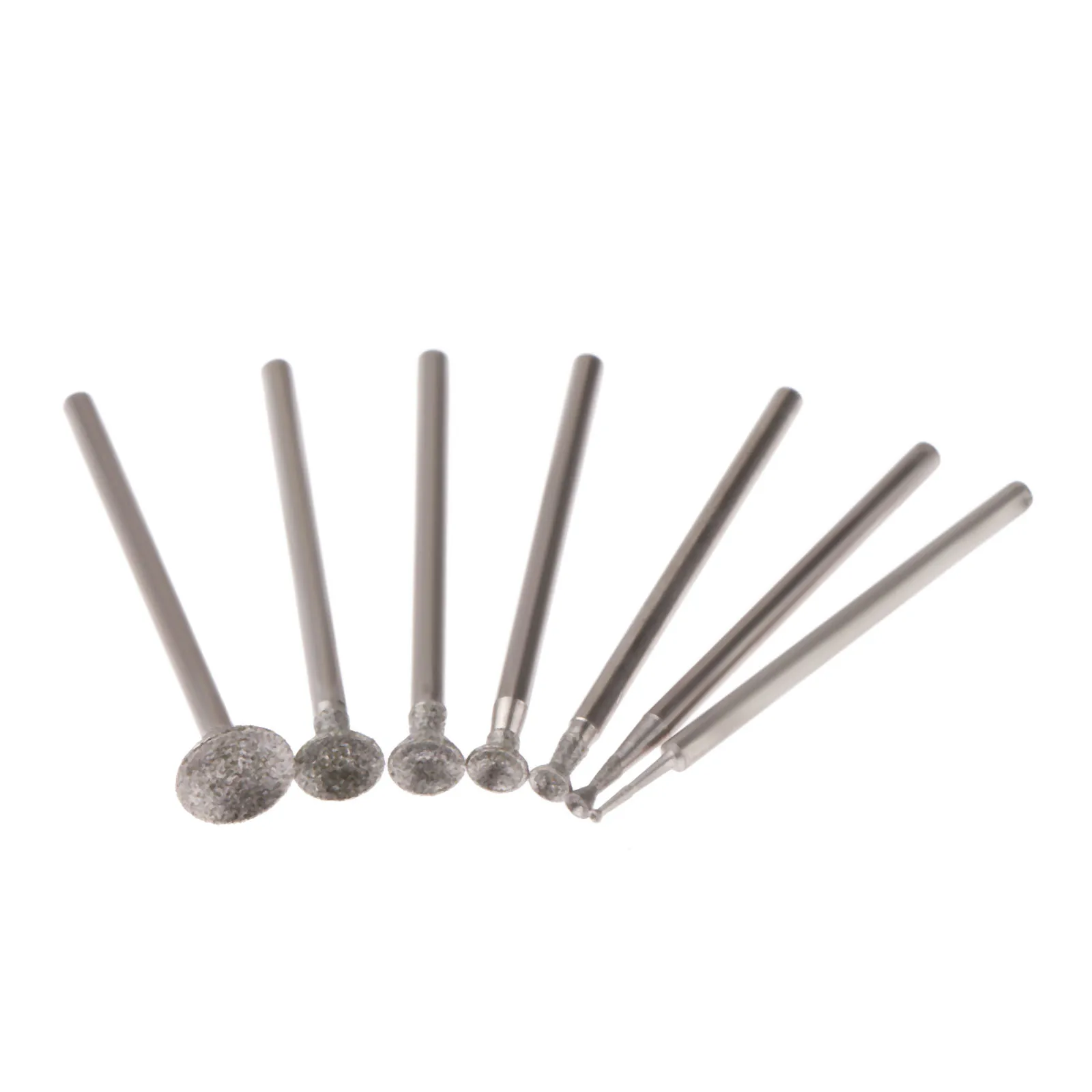 DRELD 7Pcs 1-8mm Diamond Grinding Head Mounted Points 2.35mm Shank Spherical Concave Jade Carving Burrs for Dremel Rotary Tool DRELD 7Pcs 1-8mm Diamond Grinding Head Mounted Points 2.35mm Shank Spherical Concave Jade Carving Burrs for Dremel Rotary Tool