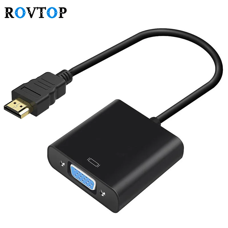 

Rovtop HDMI to VGA Adapter Male To Famale Converter Adapter 1080P Digital to Analog Video Audio For PC Laptop & Audio Wire Z2