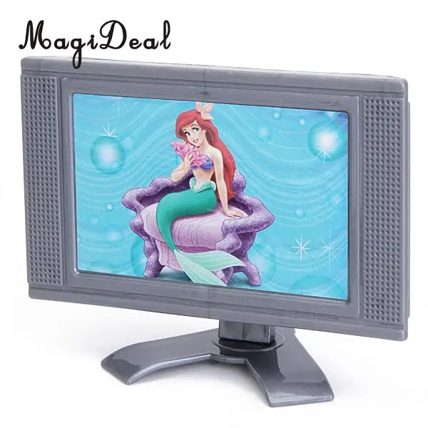 Dollhouse Stylish Entertainment Family Room LCD TV 3 3/8 Inch for Dolls House Simulation Appliances Furniture Decor Acc