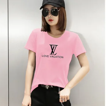

camiseta vogue t shirt women friends king queen angel top dames summer new arrivals plus size 2019 cotton pink short sleeved