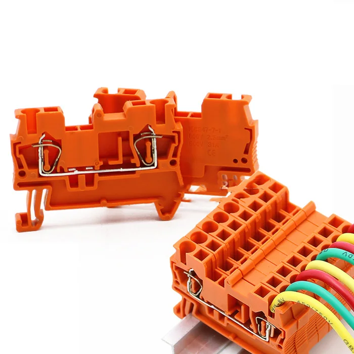 

50 pcs/bag ST2.5 Orange red Terminal rail Wiring board connector terminals Wire Cable Terminals ST-2.5