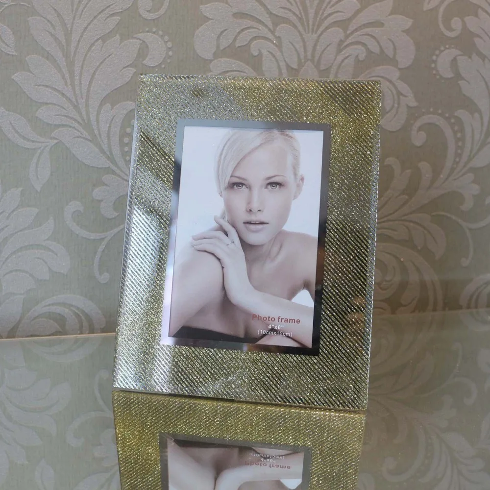 us 17 28 10 off christmas fashion gift home decoration photo frame gold glitter shining desktop picture frame 4x6 5x7 6x8 8x10 mirror frame in frame christmas frame 5x7