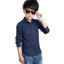 2016 Children’s Shirt Han Edition Fashion Long Sleeve Printing Plaid Boy Shirt Autumn Handsome Slim Button Tide Boys Shirt Coat