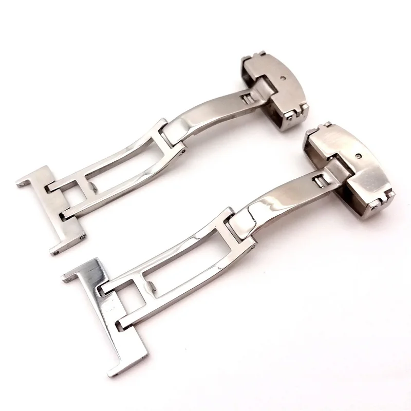 Single Pull Open Butterfly Watch Buckle Clasp Metal Folding 14 16 18 20 22mm Stainless Steel Belt Watch Accessories