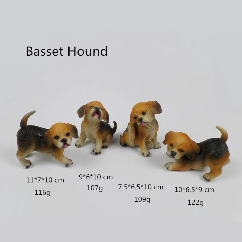 Basset Hound Hohappyme в виде милых Изделия из смолы фигурки животных собаки Домашние животные щенки миниатюры Сад орнамент вечерние украшения комнаты подарок Декор для дома - Цвет: Basset Hound