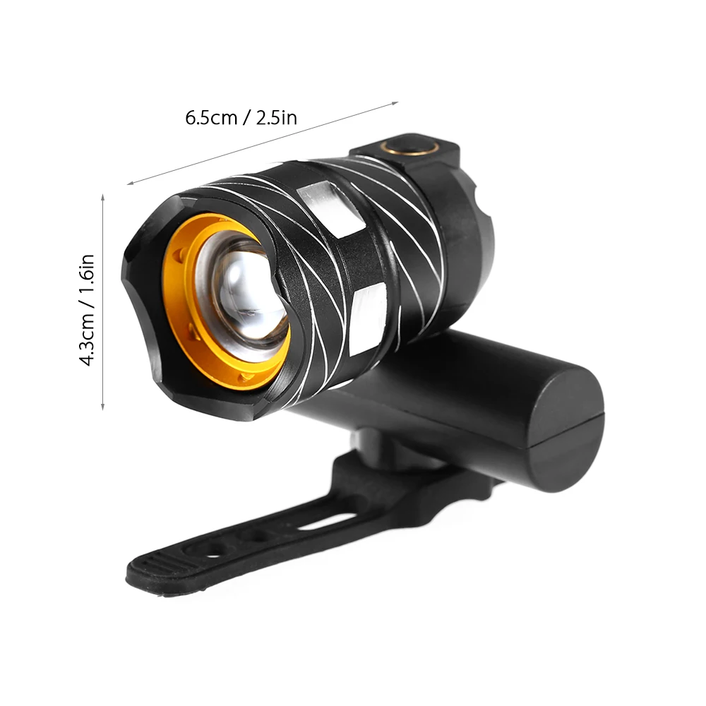 Best LED Bicycle Light Bike Front Lamp Outdoor Zoomable Torch Headlight USB Rechargeable Built-in Battery 600LM Cycling Lights 5