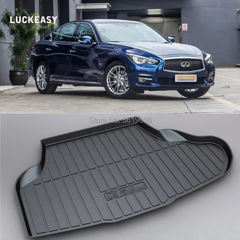 

LUCKEASY Non-Slip Waterproof 3D TPO Trunk Boot Cargo Mat Recycled Durable For Infiniti Q50L Car-styling