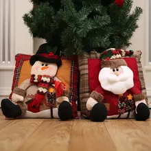 Горячая Новинка Рождественская подушка из мешковины Рождественские украшения для дома подушки Санта