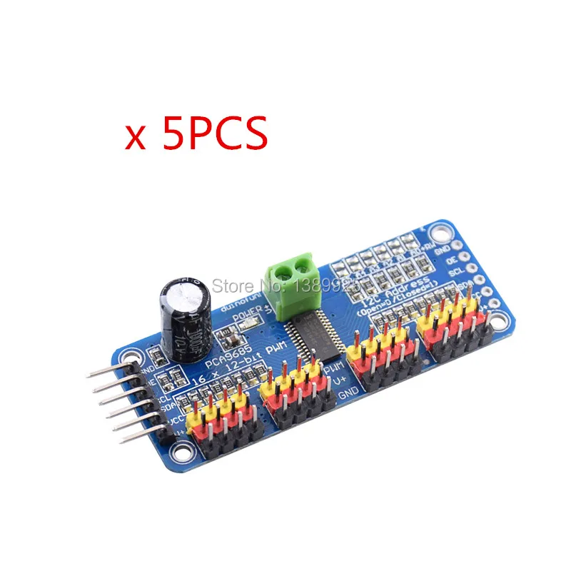 5pcs/lot 16 Channel 12-bit PWM/Servo Driver-I2C interface PCA9685 module for arduino or Raspberry pi shield module servo shield afbeelding