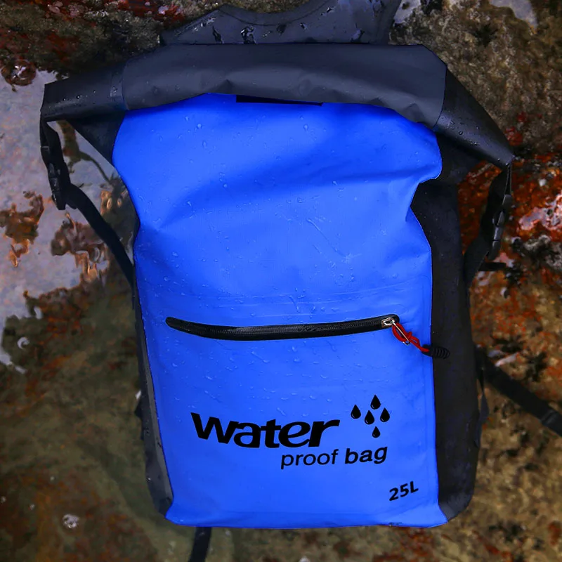 25л Водонепроницаемый мешок для сушки рюкзак Открытый речной походный мешок альпинизм дрейфующий плавание путешествия непроницаемый ПВХ сумки новые - Цвет: dark blue