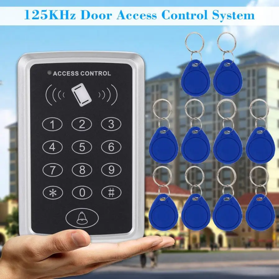 125KHz Proximity RFID Access Control System Keypad with 10Pcs ID Cards