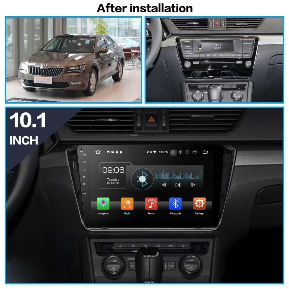 Perfect DSP Android 9 GPS Navigation Car DVD player for Skoda Superb 2015-2018 auto radio auto stereo player head uint multimedia 4+64GB 1