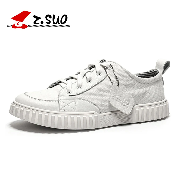 

Z.SUO Men's Fashion Casual Shoes New Style Low Top Lace Up High Quality Canvas Shoes Non-Slip Rubber Sole