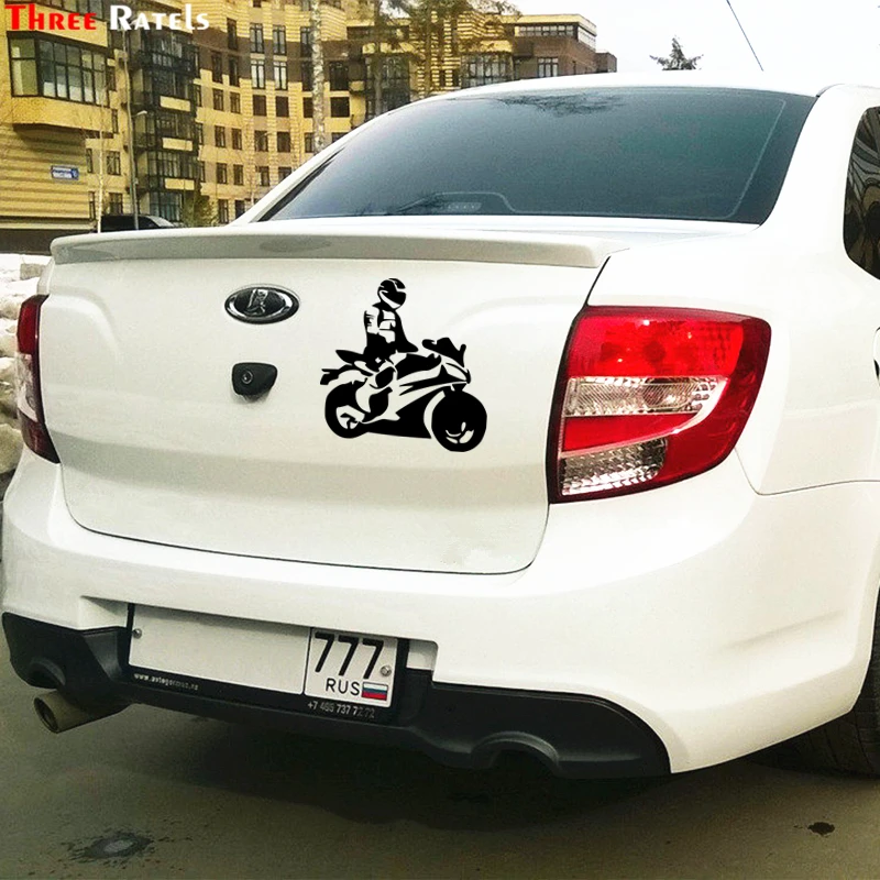 Three Ratels TZ 907# 15*14.8см 1 5 шт виниловые светоотражающие Мотоциклист за рулем байкер