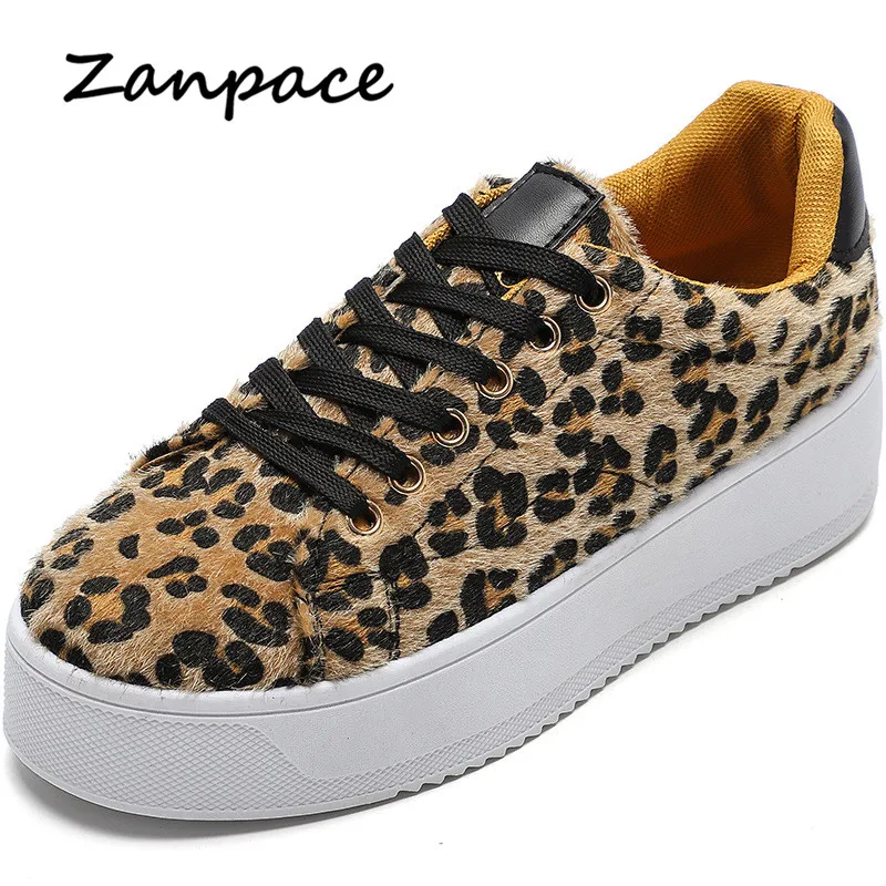 

Leopard Womens Shoes Spring 2019 Casual Thick Bottom Off White Sneakers Casual Slip-On Sneakers Platform Ladies Shoes Size 35-41