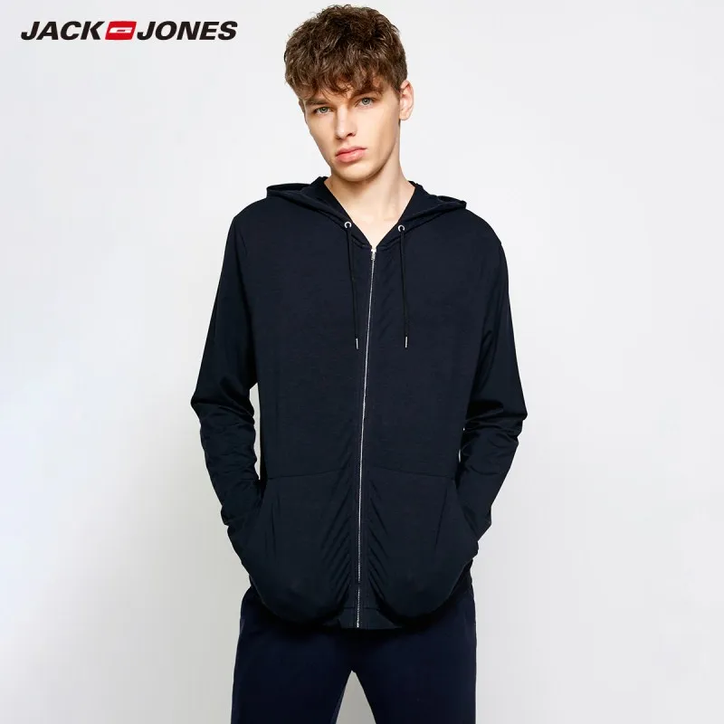 Мужская Легкая толстовка с капюшоном JackJones тонкий пуловер домашняя одежда
