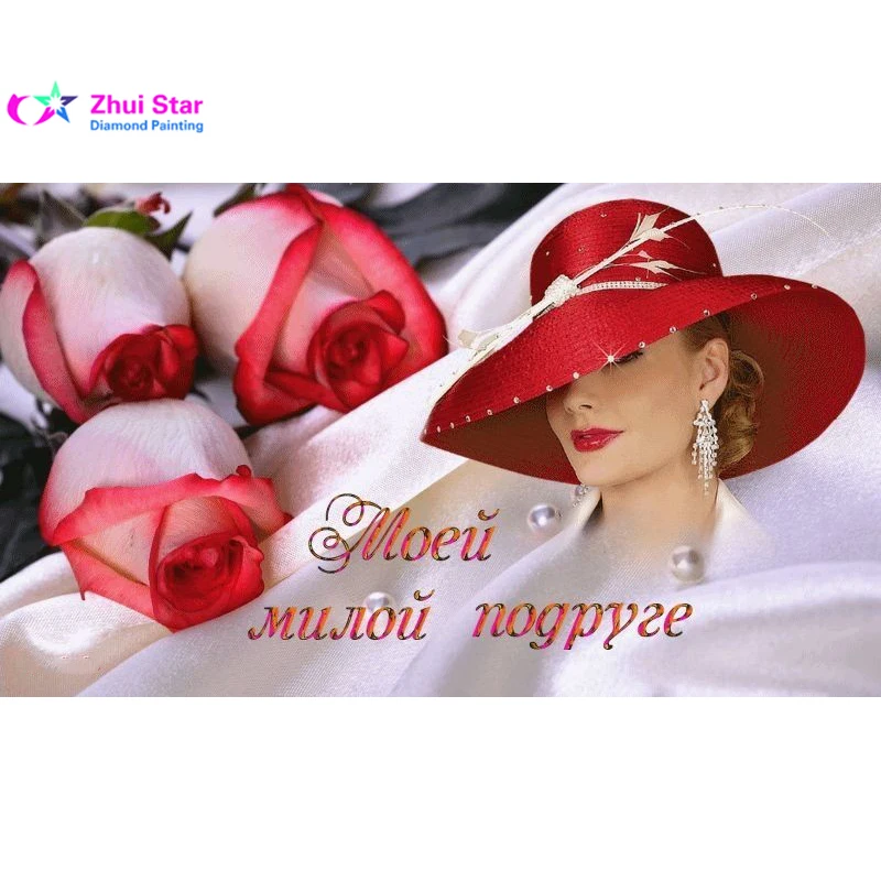 

Zhui Star 5D Round diamond painting diy diamond painting embroidery cross stitch Home Decor Full dimond mosaic Rose Women Beauty