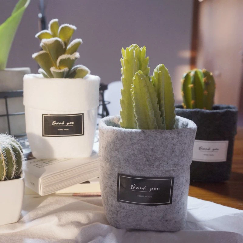 Flower Pot Wool felt Garden Bag Plants Nursery Pots Succulents Balcony
