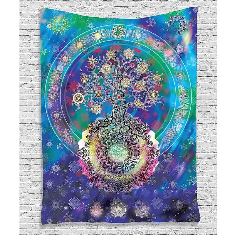 

Chakra Buddha Statue Tapestry Wall Hanging Printed Polyester & Cotton Mandala Tapestry Blanket Bohemian Wall Tapestry Bedspread