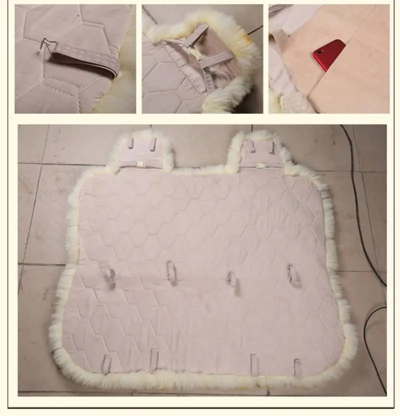 100% Australian Pure Natural Fur Seat Cover 5 Seats Whole Vehicle Seat Cover Sheepskin Winter Car Cushion