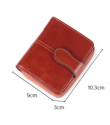 Маленький женский кошелек Двойные RFID Блокировка из натуральной кожи короткая застежка-молния Женский винтажный кошелек держатель для карт элегантный клатч кошелек