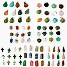 Hot Fashion 12 Pcs Natürliche oder Synthesic Assorted Stein Pendel Rund Kegel Charms Anhänger Für DIY Schmuck Machen Handwerk