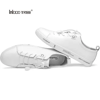 

WOOD TREE Men's Leather Loafers 2017 Men Casual Shoes Leather Summer Autumn Breathable Holes Luxury Brand Flat Shoes for Men