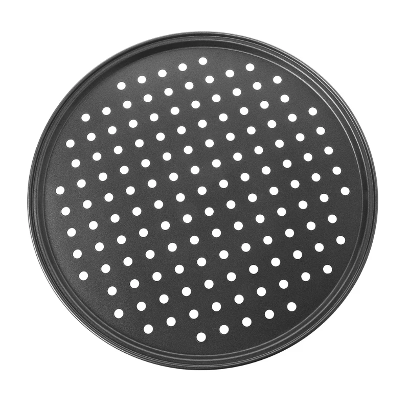 

32CM Carbon Steel Non Stick Pizza Baking Pan Tray Plate Dishes Holder Bakeware