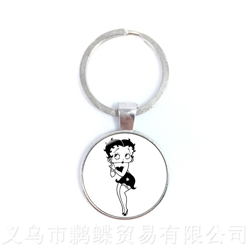 Новинка 2018 сексуальная серия Betty Boop стеклянный кабошон брелок ручной работы