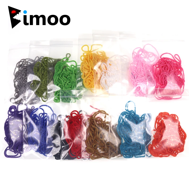 

Bimoo 6 bags/Package Fly Tying Materials Chenille for Wooly Bugger Streamer Wooly Worm Red Purple Green Hot Pink Fire Orange